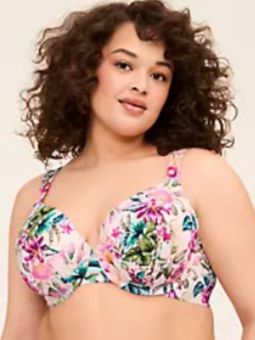 Cacique Modern Luxe Lightly Lined Balconette Bra 40DD pink floral